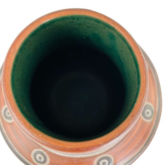 Latin American Mexico Pottery Red Clay Terracotta Carved Inca Aztec 4.5 Vase u - Picture 3 of 4